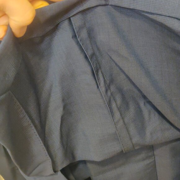 LBM 1911 Lubiam navy check 36US 46EU slim skinny fit unlined low rise 100% wool - Picture 8 of 10